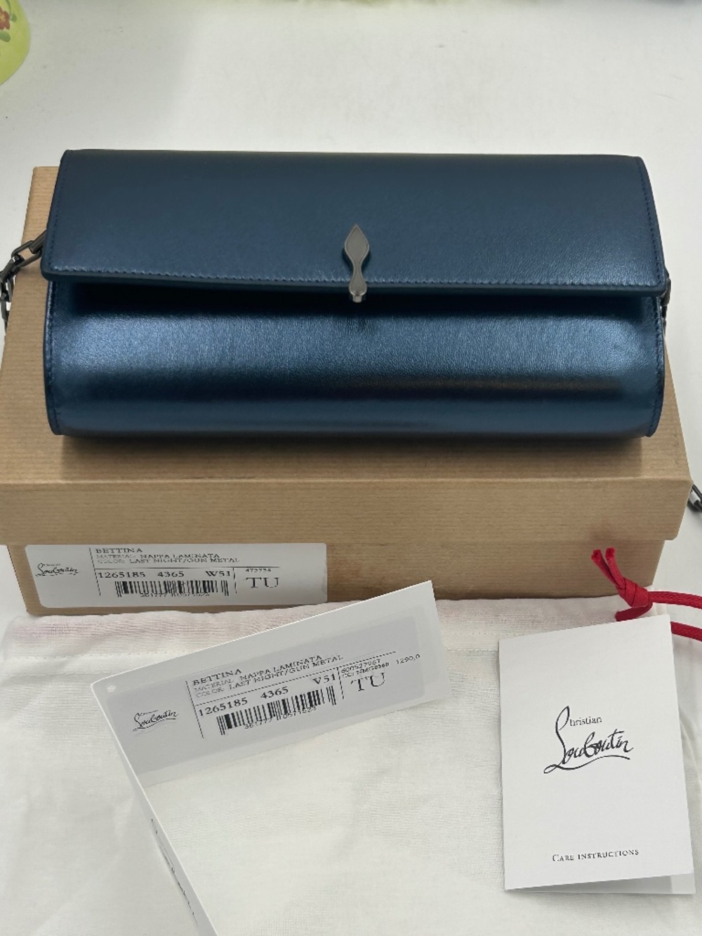 Women’s Christian Louboutin Bettina Napa Lamb Leather Chain Wallet